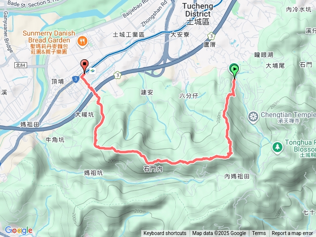 火大縱走承天朝山步道火焰山休息區大暖尖山（媽祖山）頂埔捷運站