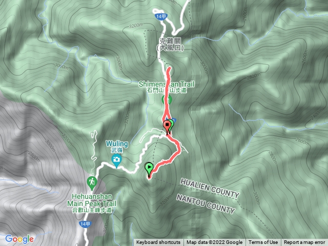 合歡尖山，合歡東峰，石門山