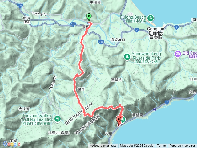 貢大縱走(貢寮-大嶺古道-大石壁坑山北峰-大石壁坑山-龍字碑-五酒桶山-龍崗山-遠望坑山-虎字碑-大里)預覽圖