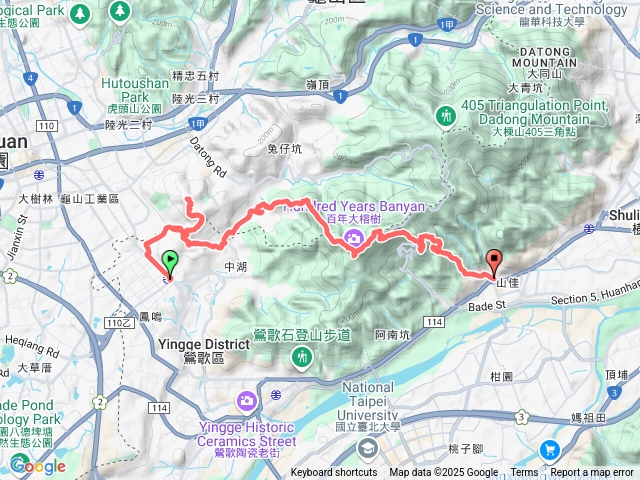 鳳鳴越嶺山佳（鳳鳴車站-山仔頂山-福源山步道- 6號大榕樹- 1號百年大榕樹-望湖山-石灰坑山-石灰坑東峰-中坑山-山佳車站）