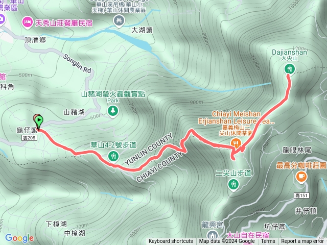 大尖山、二尖山來回縱走預覽圖