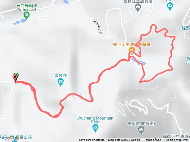 70號登山口-直上山中湖-經菜園繞湖最大圈-原路折返
