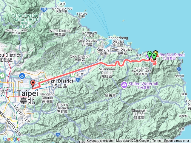 本山礦場-無敵海景步道-神社遺址-報時山步道-水湳洞-十三層遺跡-黃金瀑布-九份-松山預覽圖
