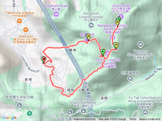 糶米古道上南港山下情人廟O字古怪路線預覽圖