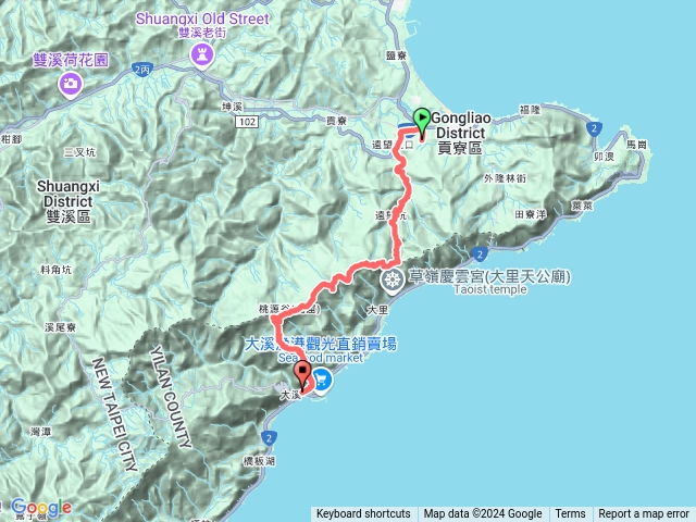 福隆車站草嶺古道上桃源谷下大溪