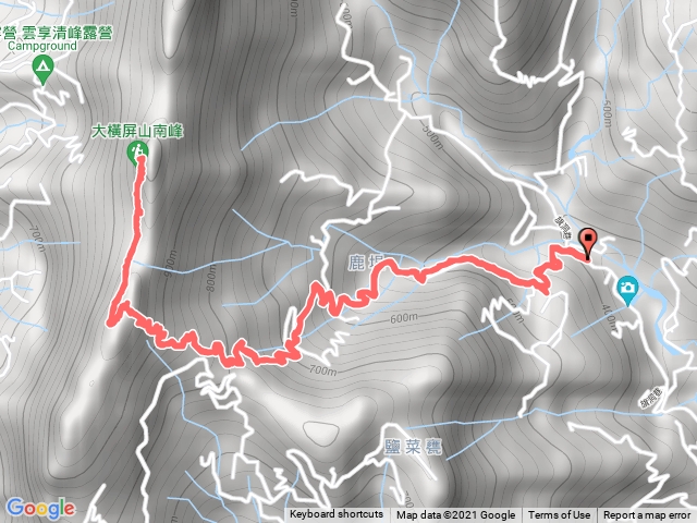 大橫屏山南峰折返