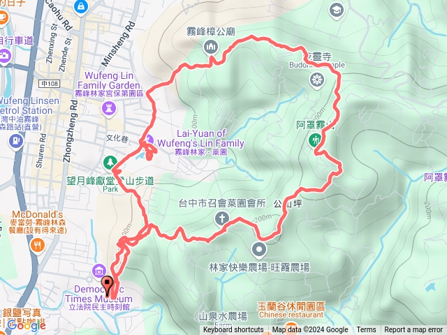 小百岳No.46阿罩霧山、霧峰里山步道O型預覽圖