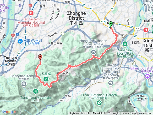 外挖子山南勢角山五尖山文筆山五城山太極嶺