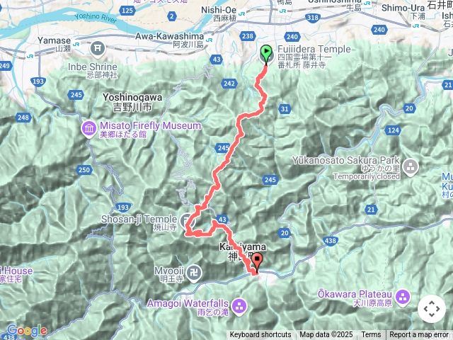 藤井寺-燒山寺-神山高校