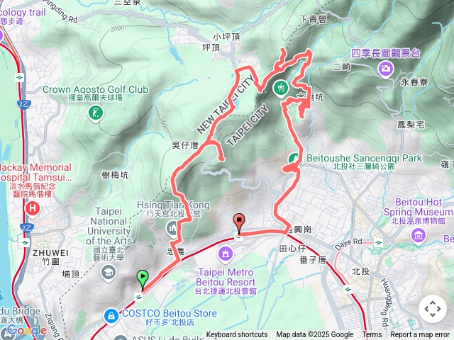 台北北投 行天宮北投分宮-忠義山-稻香山-小坪頂山-貴子坑水土保持教育園區-貴子坑山-北投社三層崎公園
