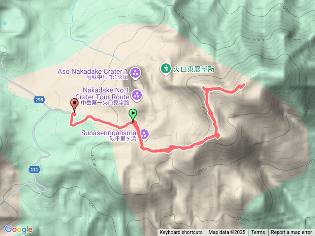 阿蘇火山中岳高岳來回