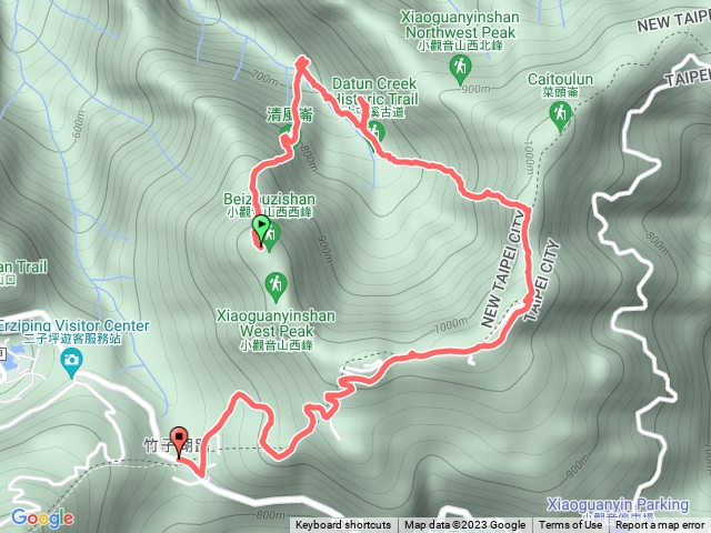 小觀音山西峰、清風崙、北峰、主峰