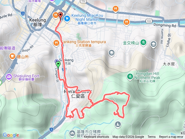 三坑車站-紅淡山-基隆廟口夜市