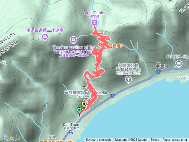 大里火車站-天公廟-草嶺古道啞口-原路返程