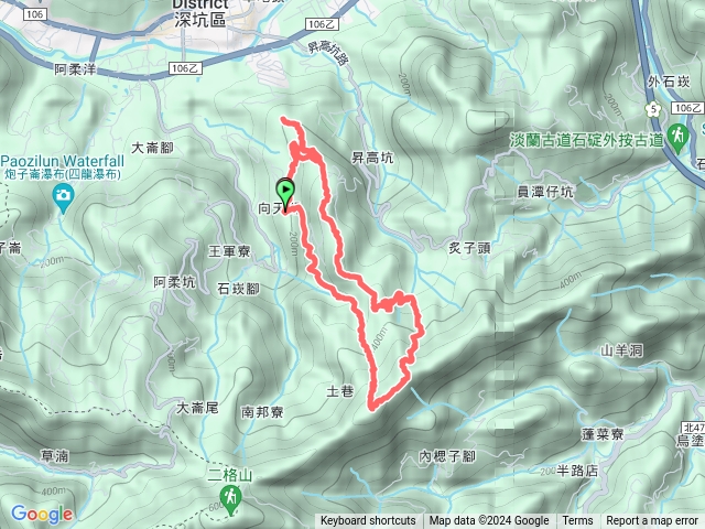 向天湖10號-向天湖古道-筆架山南北峰-昇高坑山-麻竹寮山-向天湖8號O型