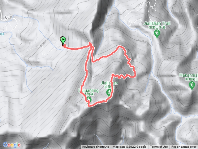 20220718_大坪→杜鵑嶺→加里山→避難山屋→大坪_大O型(方位點詳細版)