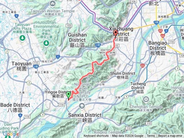 鶯歌車站~鶯歌石山~龜公山~牛灶坑山~彰埔坑山~望湖山~石灰坑山~大棟山~秋壇山~鎮遠山~大青坑崙~青龍嶺~三角埔頂山~三福山~迴龍捷運站預覽圖