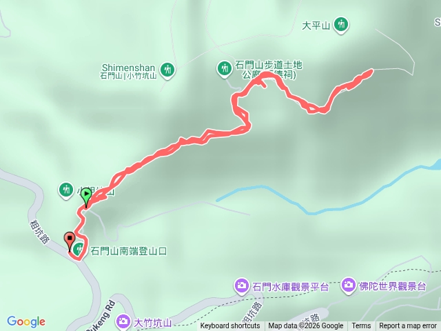 石門山南端步道口-錢龍休憩站-環湖步道觀湖處折返預覽圖