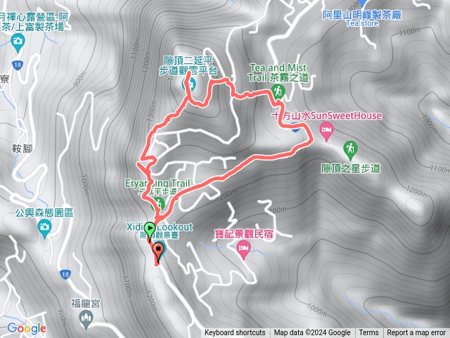 二延平步道接茶霧步道O形