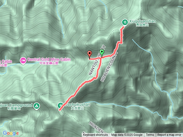 白羊金礦到大水窟及秀姑巒山預覽圖
