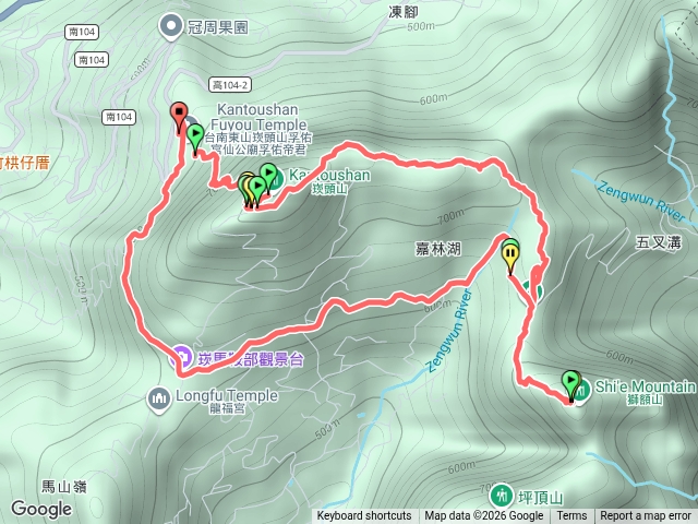 崁頭山-嘉林湖山-獅尾嶺-咖啡山-獅額山-仙公廟