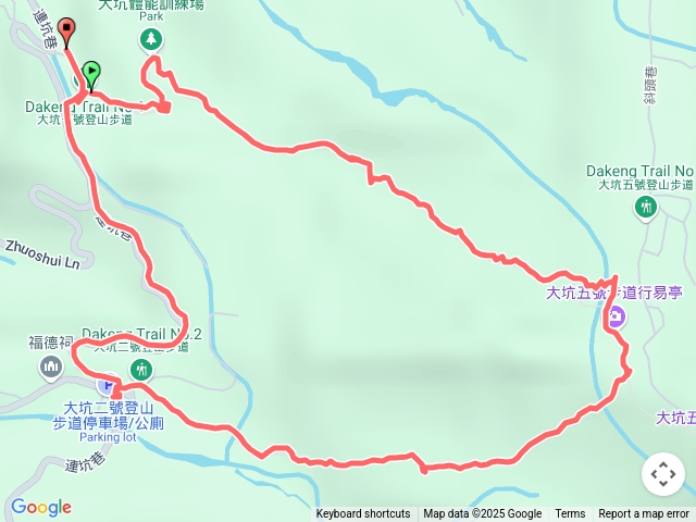 大坑1號上接5號下2號回1號停車場