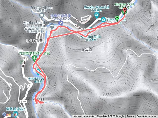 信賢步道➡信賢種仔實小➡内洞國家森林遊樂區➡内洞瀑布(下層 上層瀑布)原路回➡信賢步道😃😃！預覽圖