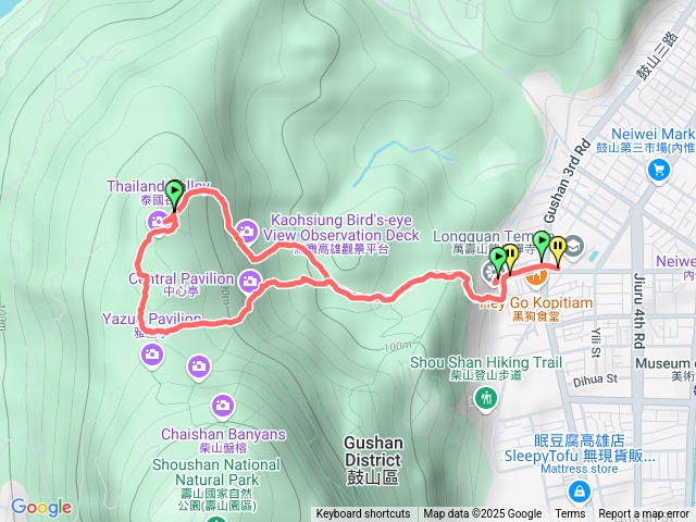 高雄鼓山北柴山步道－小坪亭-中心亭-龍泉禪寺