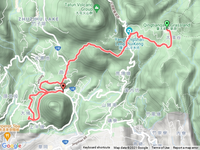 2021/09/21擎天崗→冷擎步道→冷水坑→橫嶺古道→半嶺步道→湖底步道→湖山國小部步道→陽明山總站