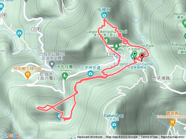 二子坪→菜公坑山→大屯自然公園→二子坪步道→二子山東峰→二子山西峰→二子坪