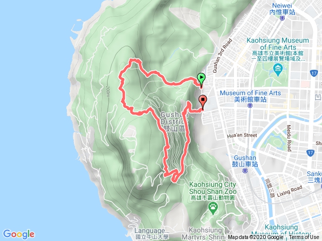 高雄柴山龍泉寺－雅座－盤榕－七蔓－北壽山登山口