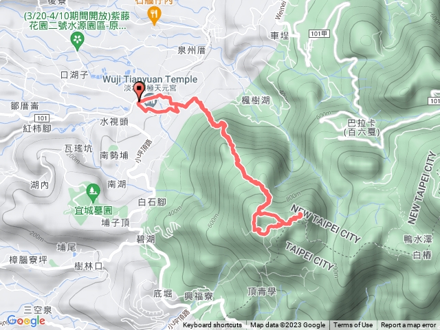 淡水山仔頂登山步道
-面天山-向天山來回