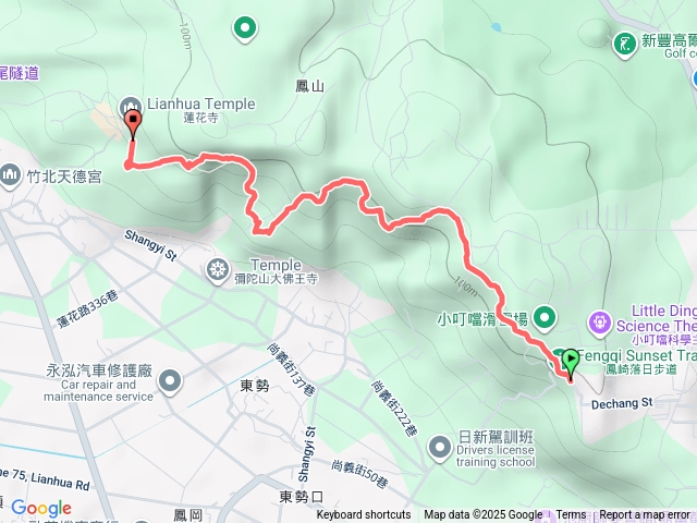 鳳崎落日步道口蓮花寺終點