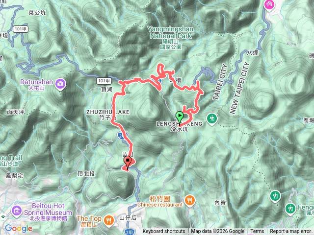 冷水坑-七股山-七股山東北峰-七股山北峰-馬槽山-陽明山公車總站預覽圖