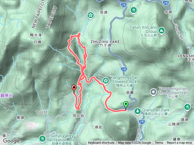20260808陽明山總站-圳內-草山觀瀑吊橋-滾水頭-猴崁圳古道-青楓步道-頂湖山東北峰-草山觀瀑吊橋-圳內-十八挖圳邊路-百年楓香-拐圳步道-鼎筆橋步道-頂湖福德宮-頂湖站預覽圖