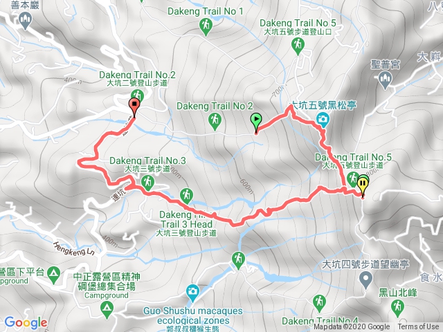 大坑登山步道2號上-5號-3號下