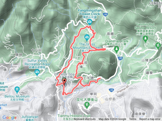 皇池停車場--龍鳳谷步道-泉源步道-陽峰古道-小隱潭瀑布-湖山綠地-湖田國小步道-松溪瀑布-皇池停車場