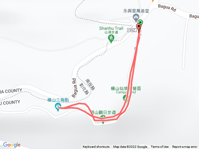 橫山單車路線往返（觀日步道入口起登）