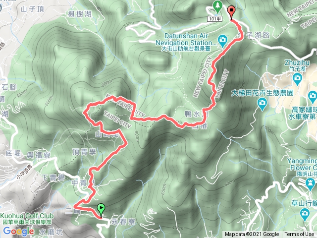 清天宮，大屯山西峰南峰主峰，鞍部，二子坪