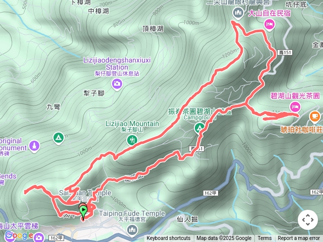 三元宮起登走嘉雲三連峰太平山西峰碧湖山