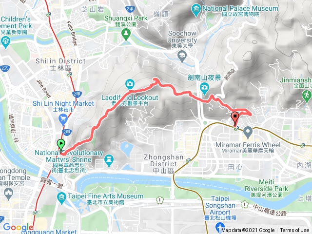 士林劍潭到內湖劍南站