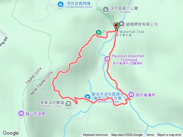 新北市 深坑區 炮子崙步道 炮子崙瀑布小O預覽圖