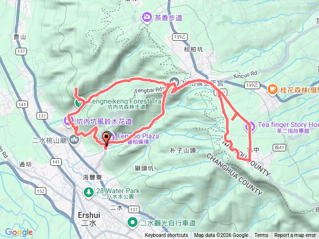 彰化-二水_豐柏廣場_受天宮_七星陣公園_松柏坑山_坑內坑步道_大棚山_苳柏步道（有航點說明）預覽圖