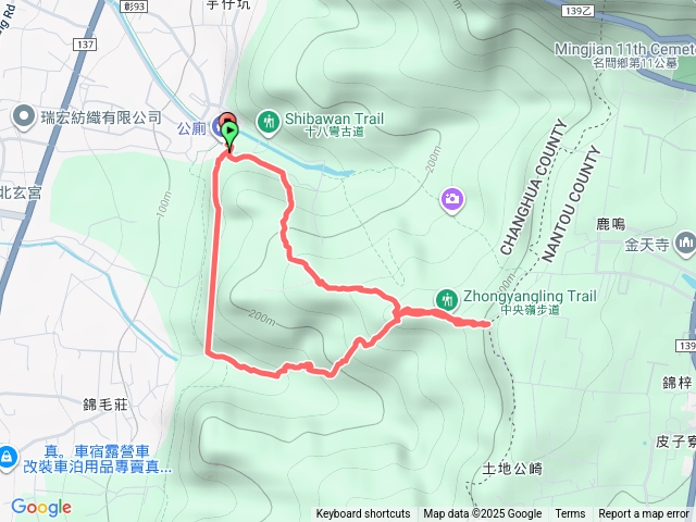 清水岩公廁-2峰入口-擎天崗-福樂亭旁水路-公廁
