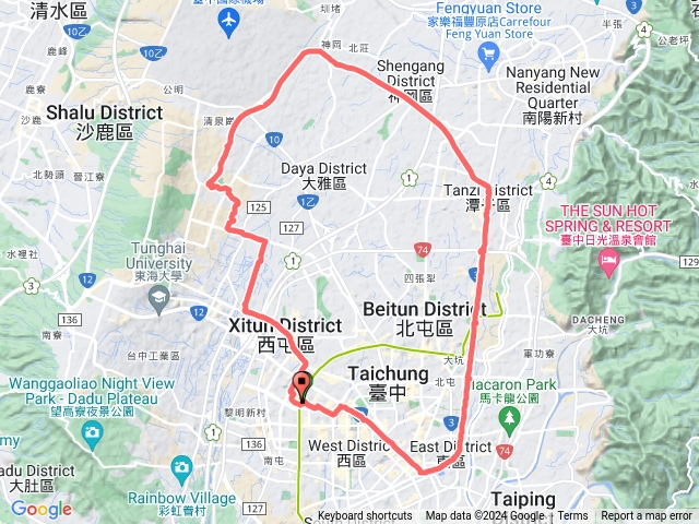 綠空廊道(舊山線鐵軌，台中～潭子)、潭雅神、中科、環河、筏子溪。