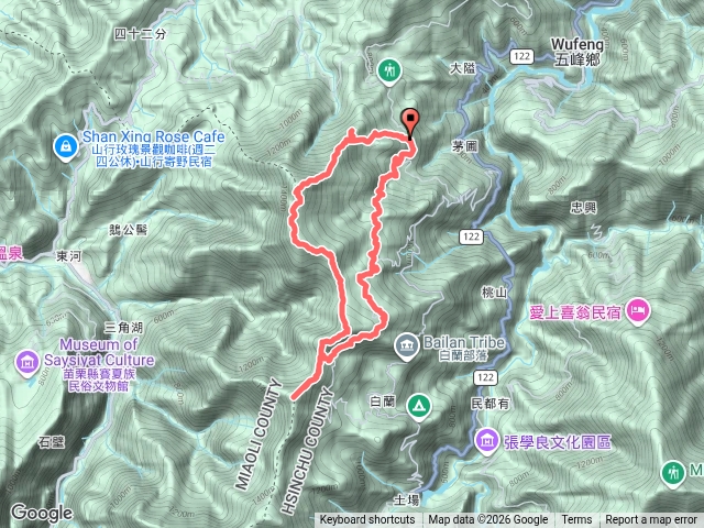 20261017 第2登山口>鵝公髻東北峰>鵝公髻山>鳥嘴山（五峰南庄）> 山上人家>涼山>愛心瀑布>第2登山口預覽圖