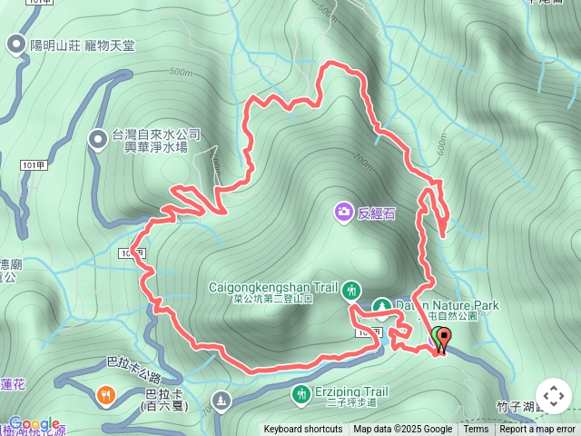 2025-06-22 菜公坑古道O形連走─大屯公園→十八彎古道→烘爐山→菜公坑古道西線→大水塔→燒碳古道→菜公坑瀑布→東線