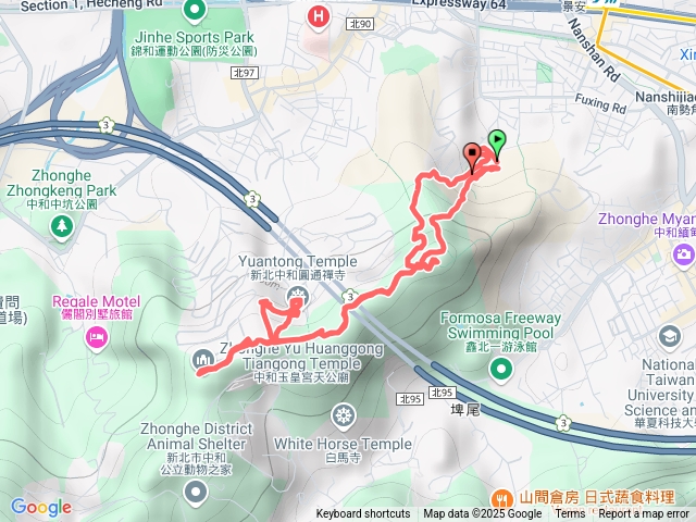 中興公園-仁慈寺-慈雲寺-玉皇宮天公廟-圓通寺-國旗嶺-樂天宮