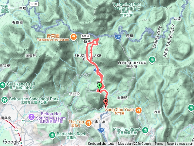 環陽明山人車分道陽明溪步道竹子湖