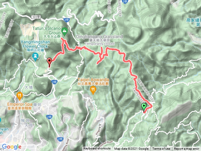風櫃嘴公車站-石梯坪-擎天崗-竹嵩山-冷水坑-七星東峰-七星主峰-苗圃